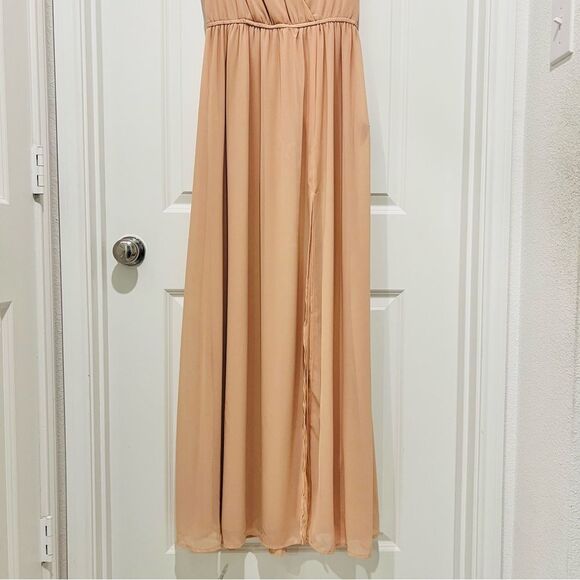 Lulus Women's Lost in the Moment Maxi Dress Blush Pink Wedding Bridesmaid Sz. XS - Picture 11 of 13